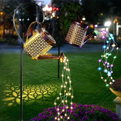 Solar watering can light retro metal pendant lamp outdoor garden decoration summer 2025 waterproof playful 1
