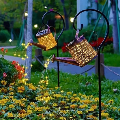 Solar watering can light retro metal pendant lamp outdoor garden decoration summer 2025 waterproof playful 2