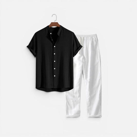 Men's Matching Set Short Sleeve Shirt and Pants