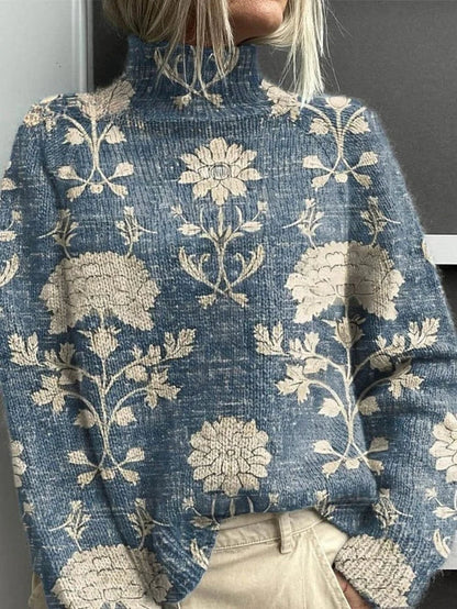 Women's Turtleneck Sweater – Woodland Print