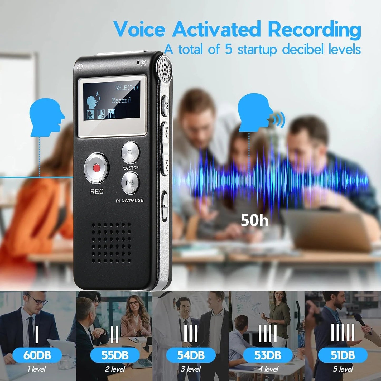 Voice Recorder Voice-controlled Mini Recorder for Lectures 3