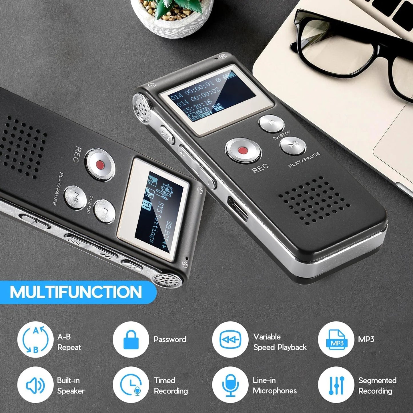 Voice Recorder Voice-controlled Mini Recorder for Lectures 5