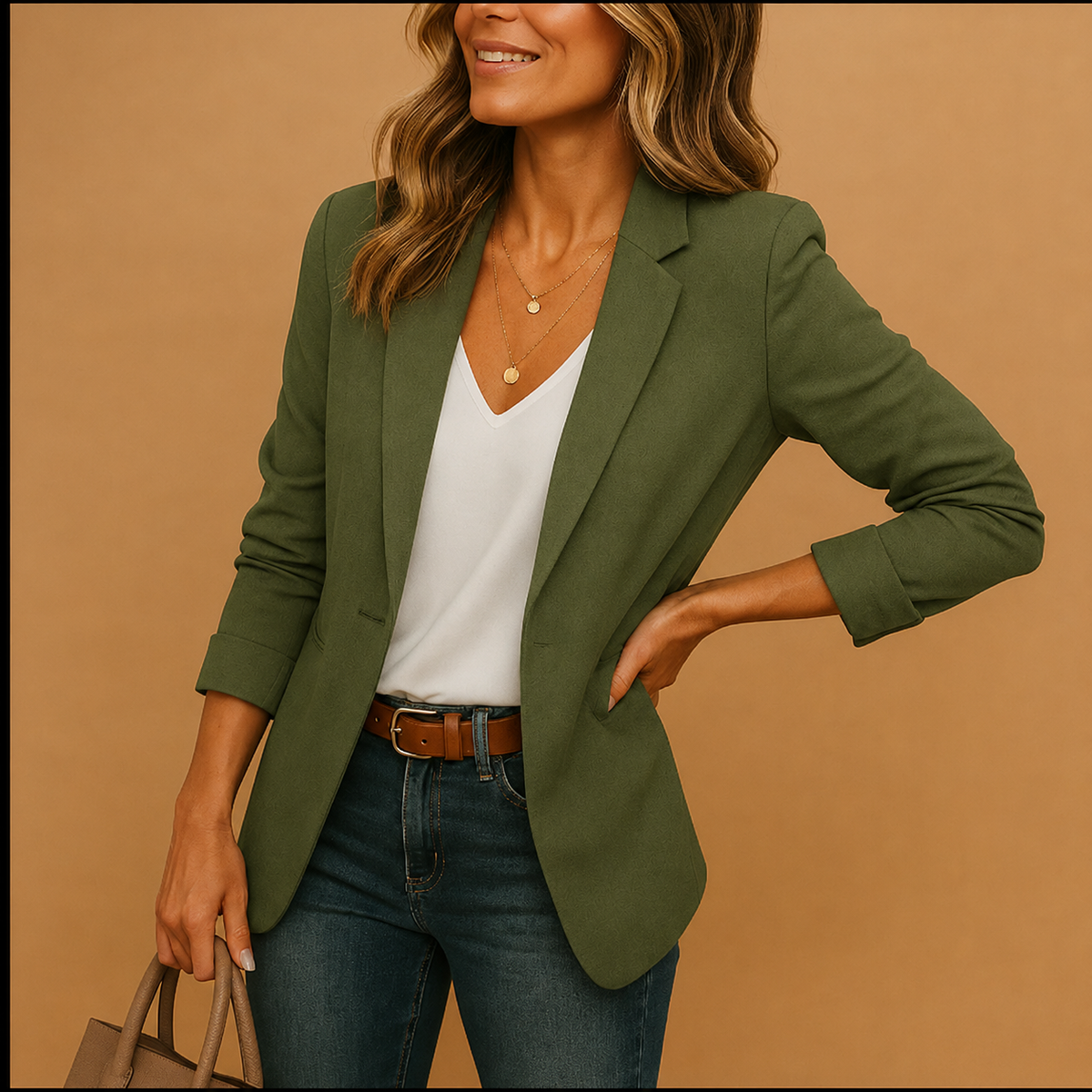Tailored Long Sleeve Black Blazer for Women