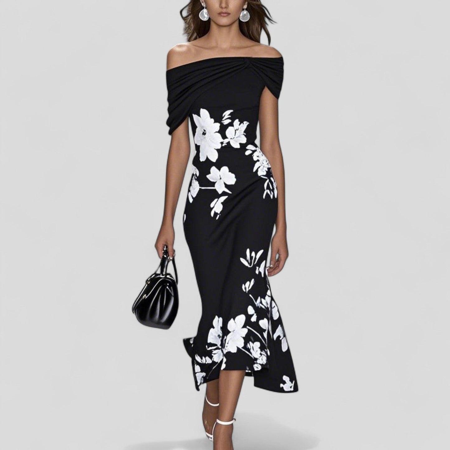 Women's Floral Off-Shoulder Midi Dress 2