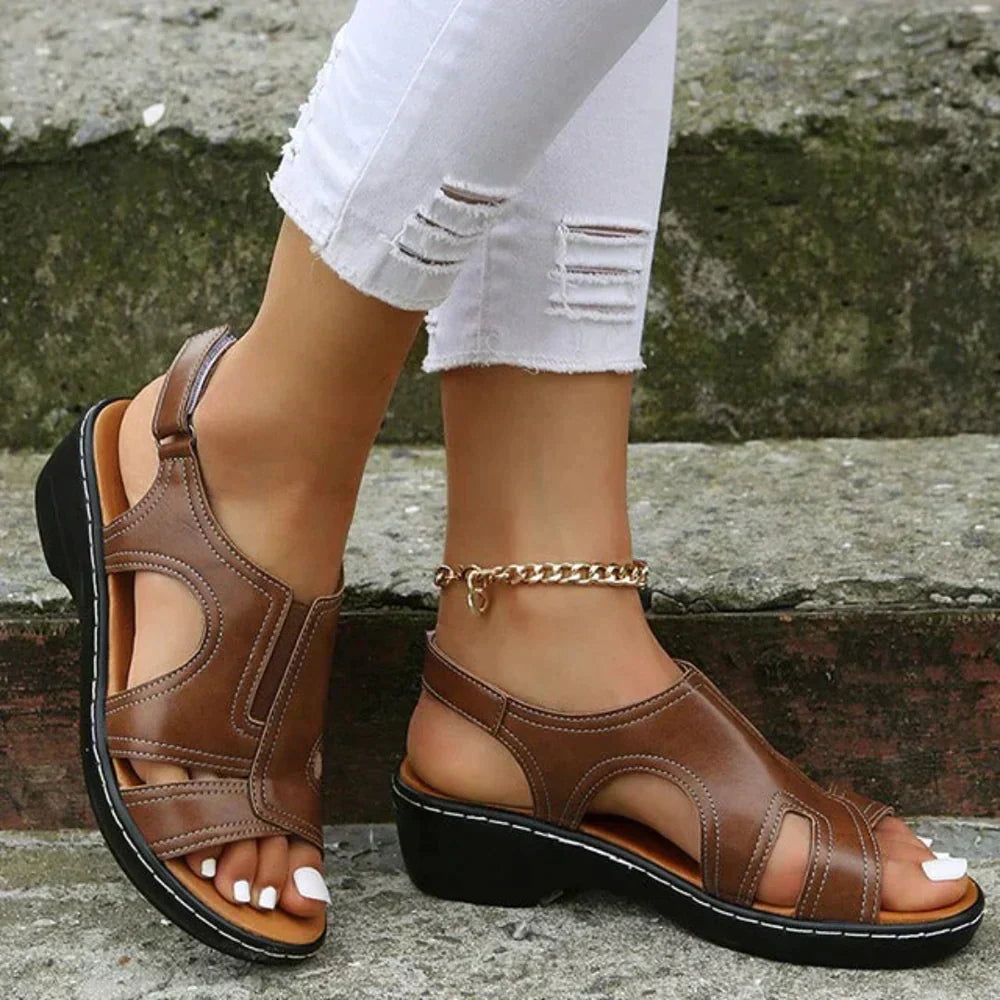 Women's Orthopedic Cutout Wedge Sandals 0