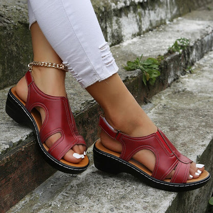 Women's Orthopedic Cutout Wedge Sandals 7