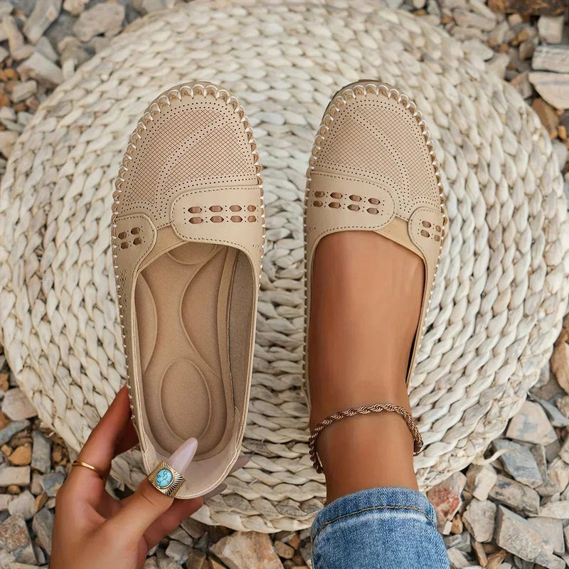 Women's Orthopedic Slip On Flats Woven Wide Toe