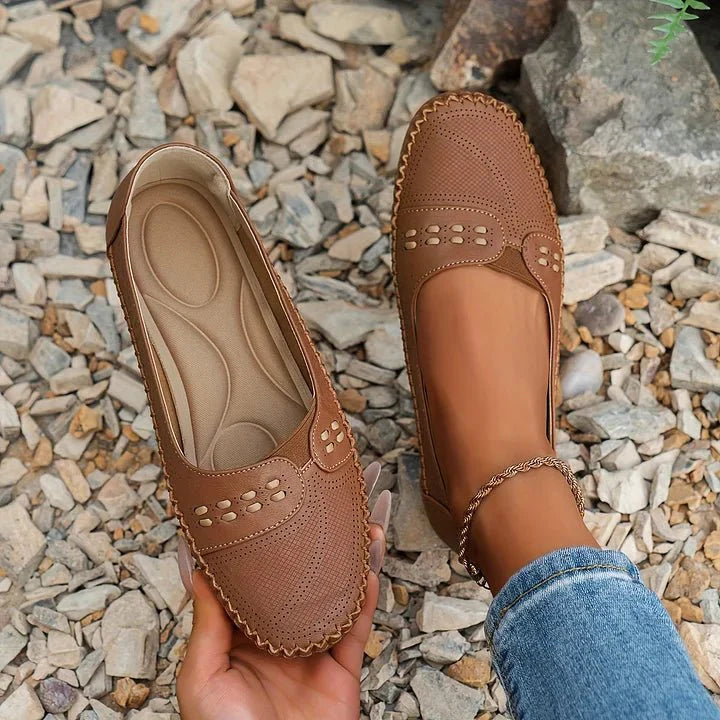 Women's Orthopedic Slip On Flats Woven Wide Toe