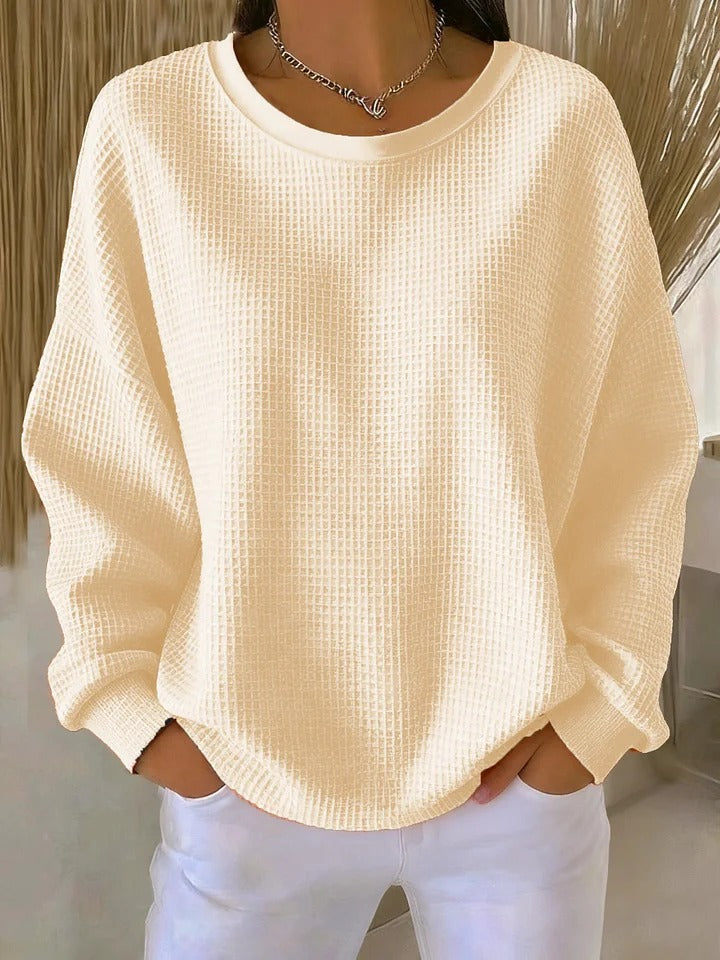 Women's Waffle Knit Sweater – Crewneck