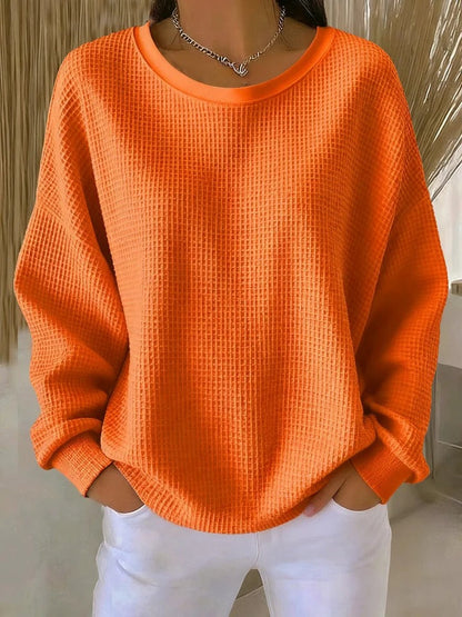 Women's Waffle Knit Sweater – Crewneck