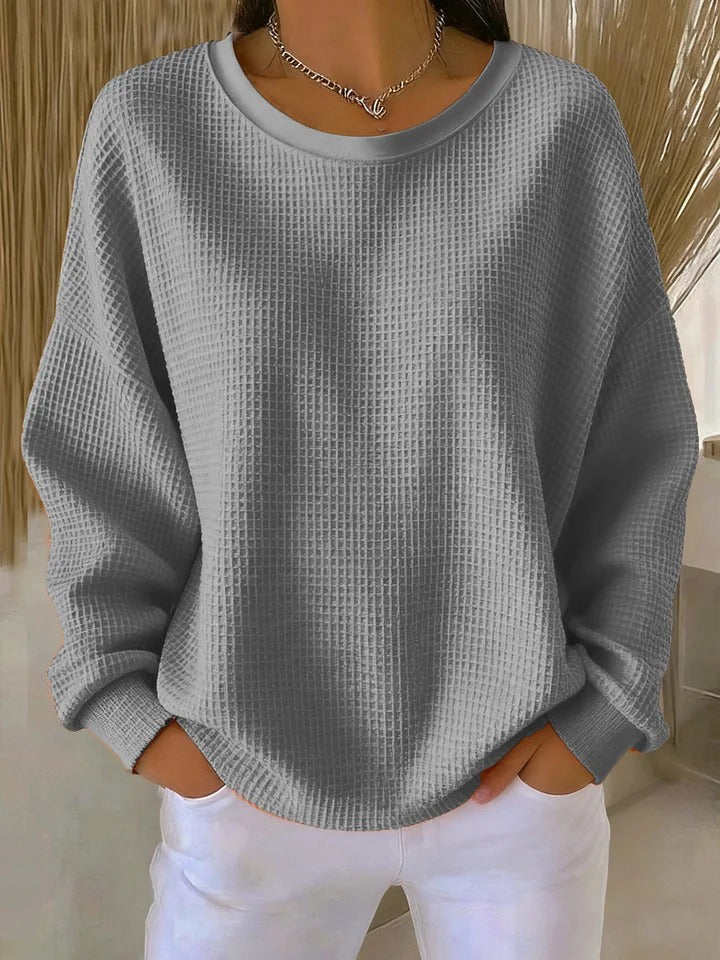 Women's Waffle Knit Sweater – Crewneck