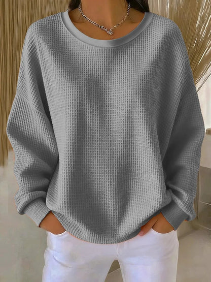 Women's Waffle Knit Sweater – Crewneck