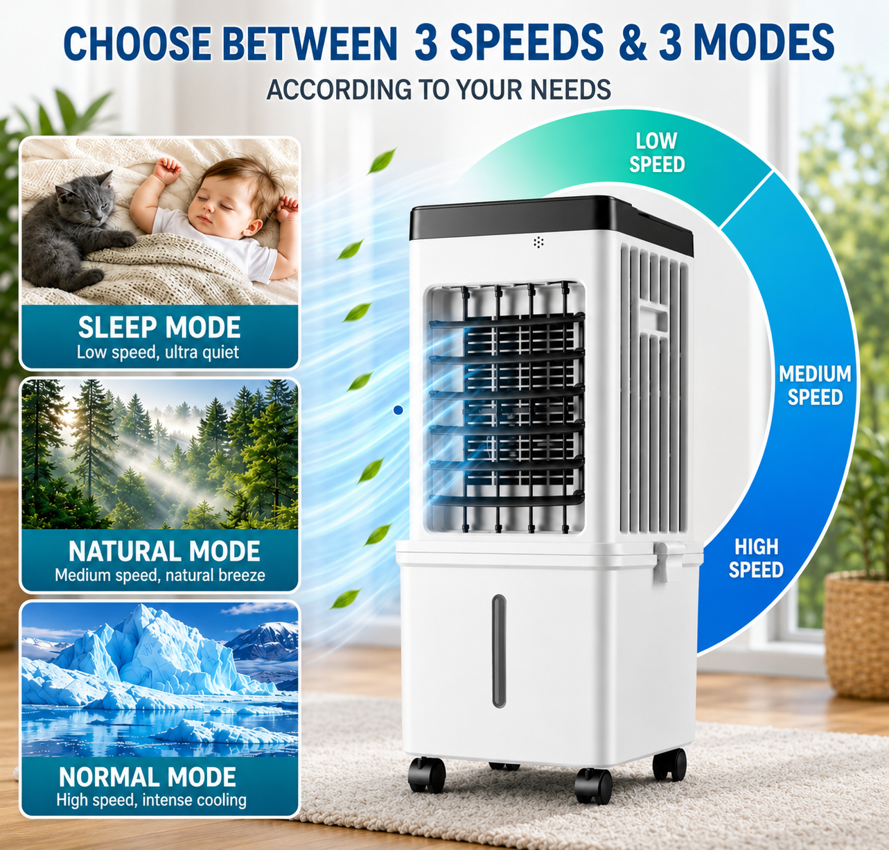 Portable Evaporative Air Cooler with Remote – Instant Cooling