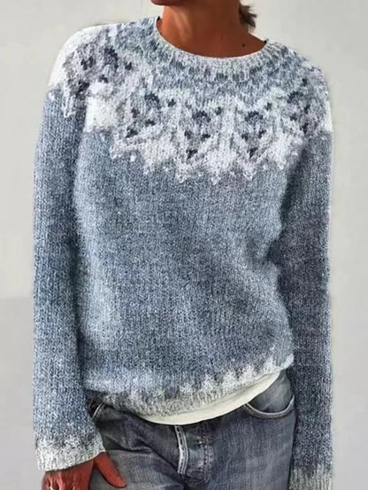Women's Christmas Sweater – Fair Isle, Wide Crewneck