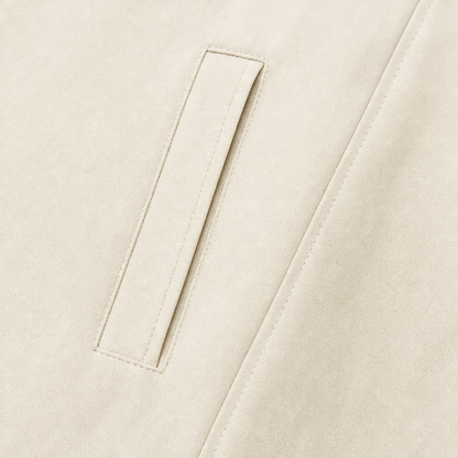 Women's Short Trench Coat – Ruffle Collar, Relaxed Fit
