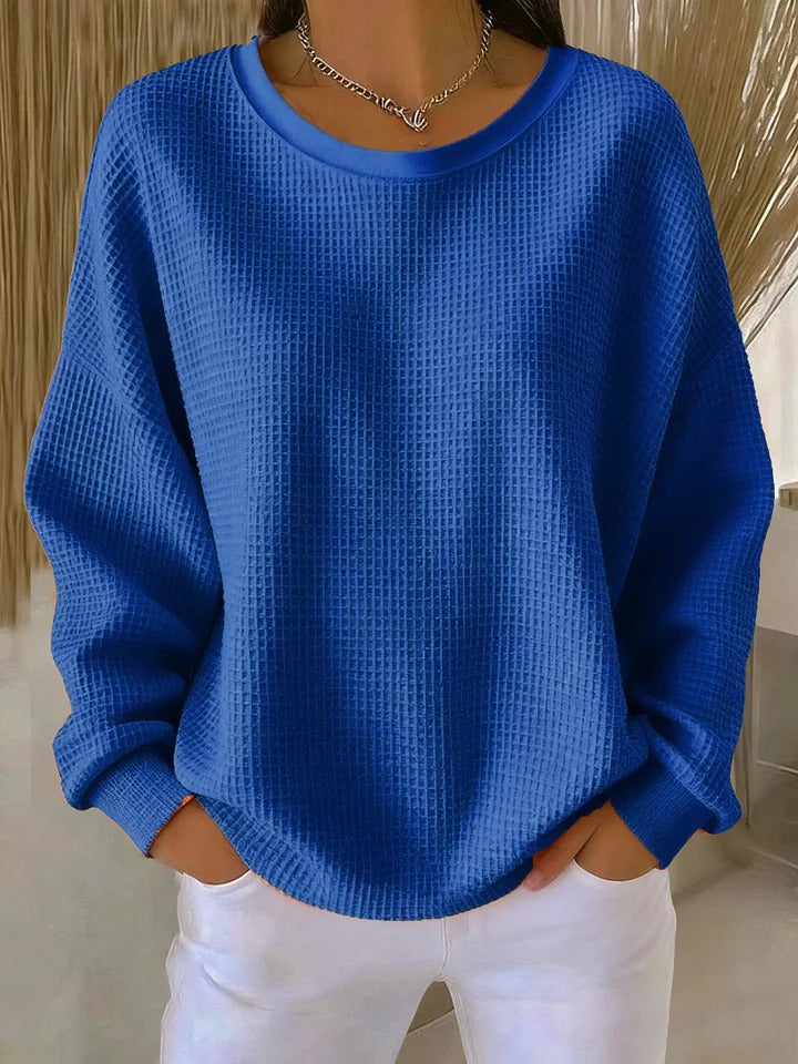 Women's Waffle Knit Sweater – Crewneck