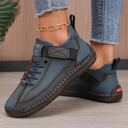 Men's Leather Casual Sneakers with Strap