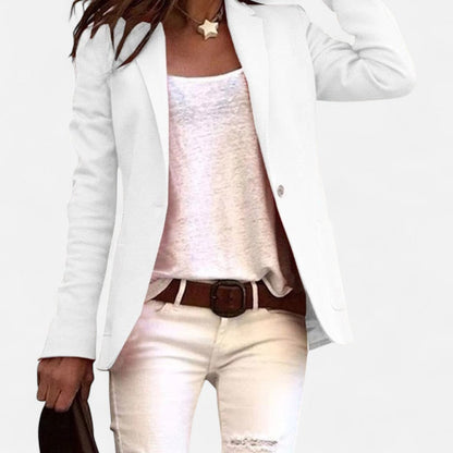 Women's Single-Button Blazer with Notched Lapel