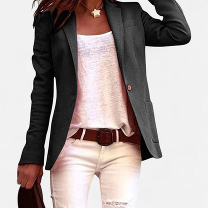 Women's Single-Button Blazer with Notched Lapel