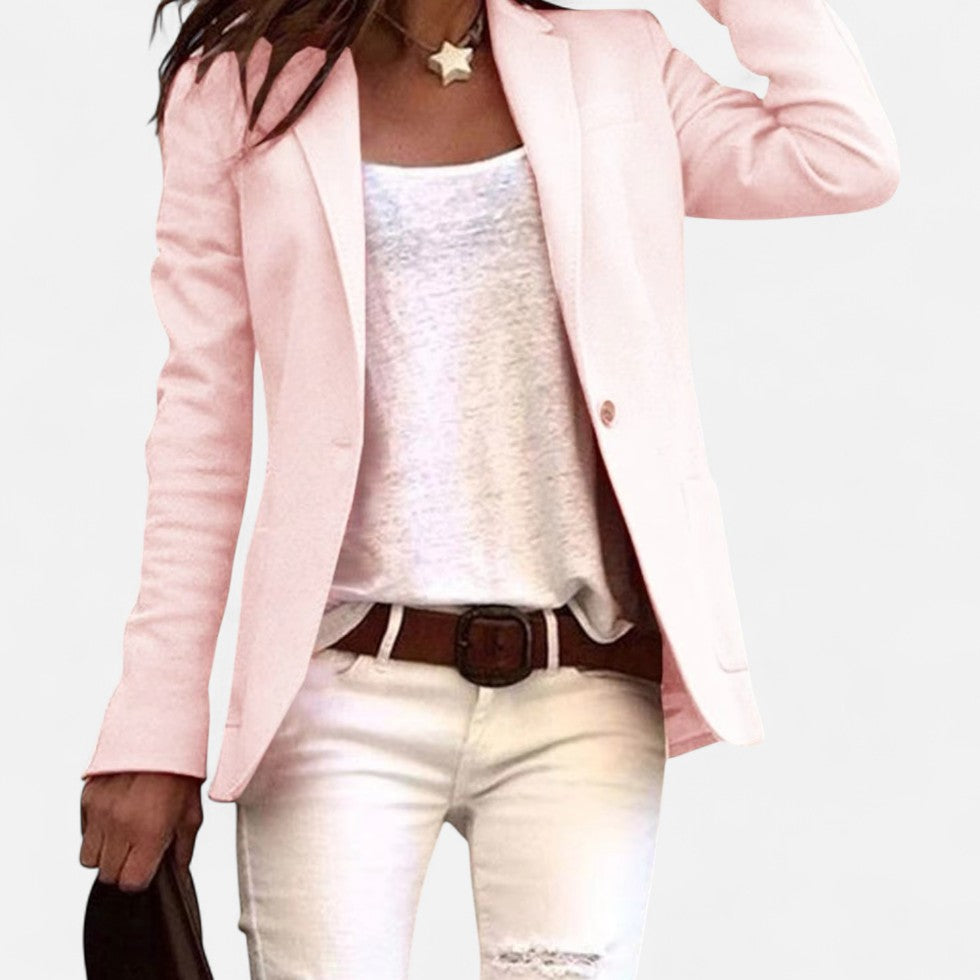 Women's Single-Button Blazer with Notched Lapel