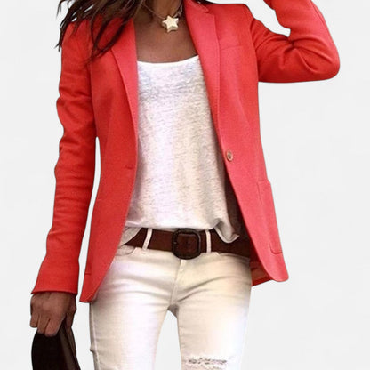 Women's Single-Button Blazer with Notched Lapel