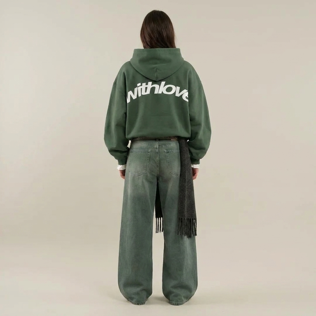 Women's Oversized Hoodie – Graphic Back Print, Fleece