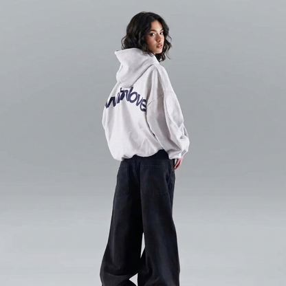 Women's Oversized Hoodie – Graphic Back Print, Fleece