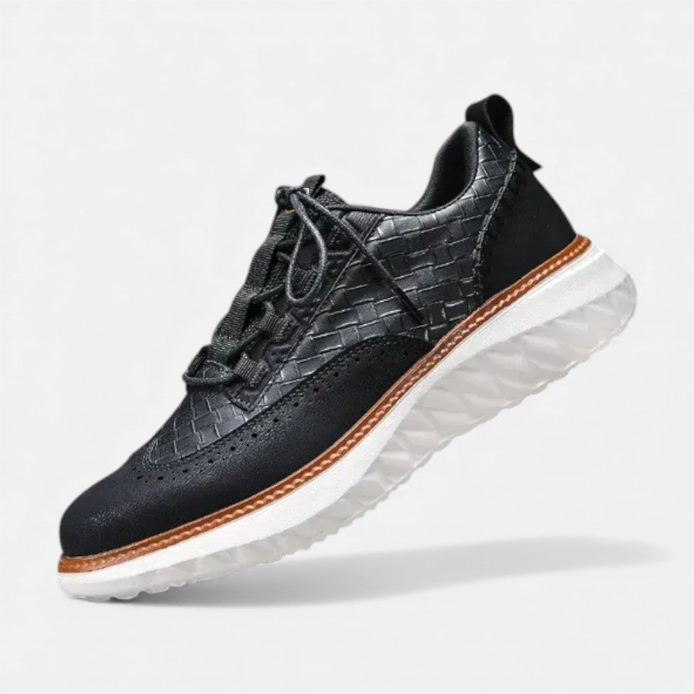 Men's Textured Wingtip Lace-Up Sneakers