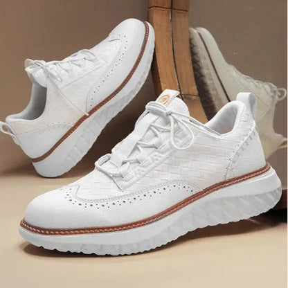Men's Textured Wingtip Lace-Up Sneakers