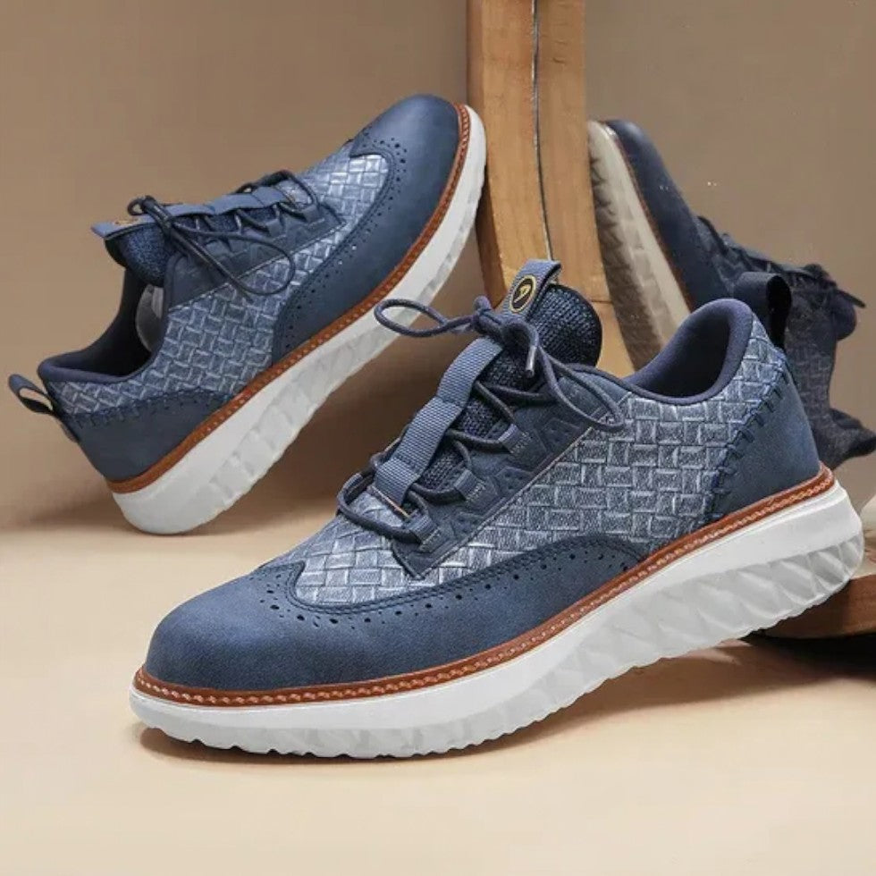 Men's Textured Wingtip Lace-Up Sneakers