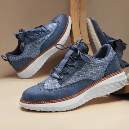 Men's Textured Wingtip Lace-Up Sneakers