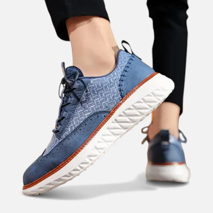 Men's Textured Wingtip Lace-Up Sneakers