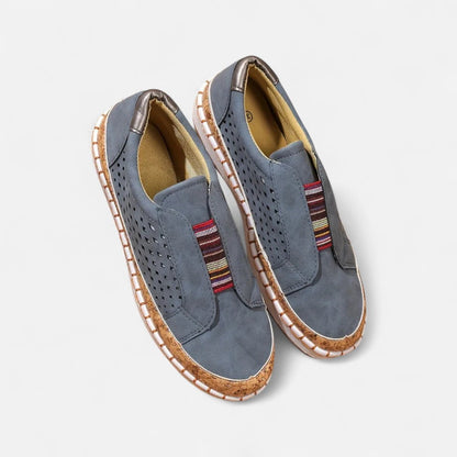 Women's Perforated Faux Leather Slip-On Sneakers