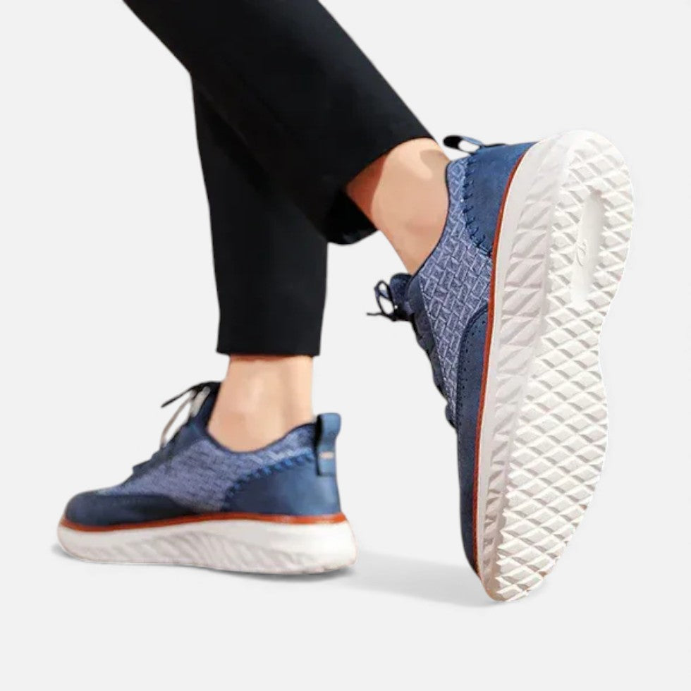 Men's Textured Wingtip Lace-Up Sneakers