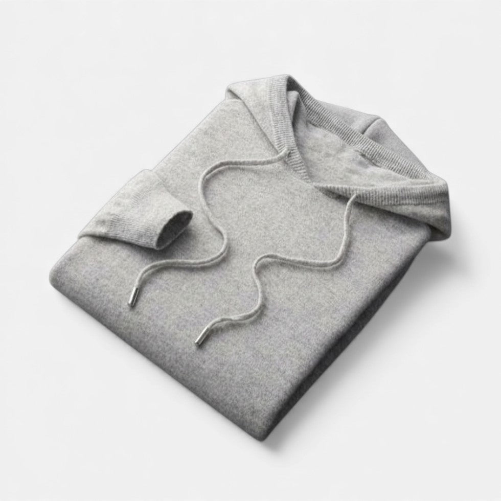 Women's Knit Hooded Sweater with Drawstring