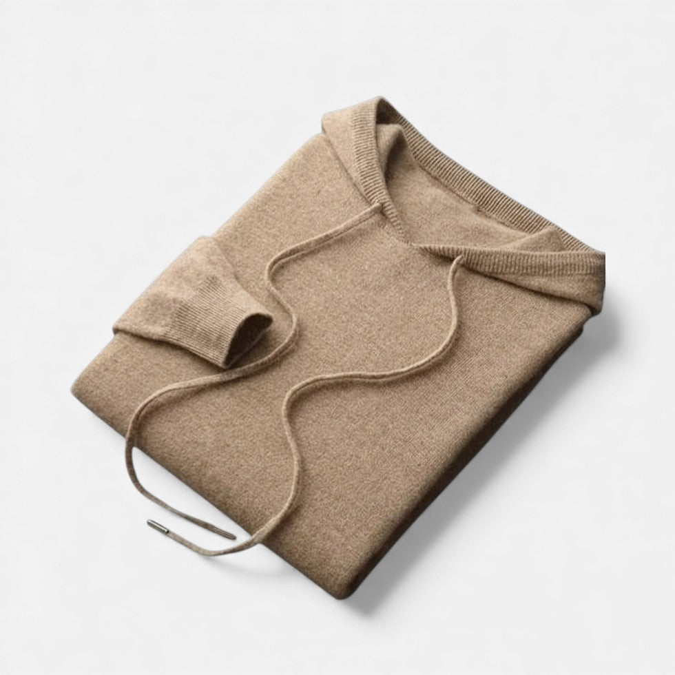 Women's Knit Hooded Sweater with Drawstring
