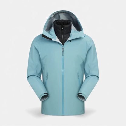 Unisex Hooded Water-Resistant Jacket with Zip Pockets