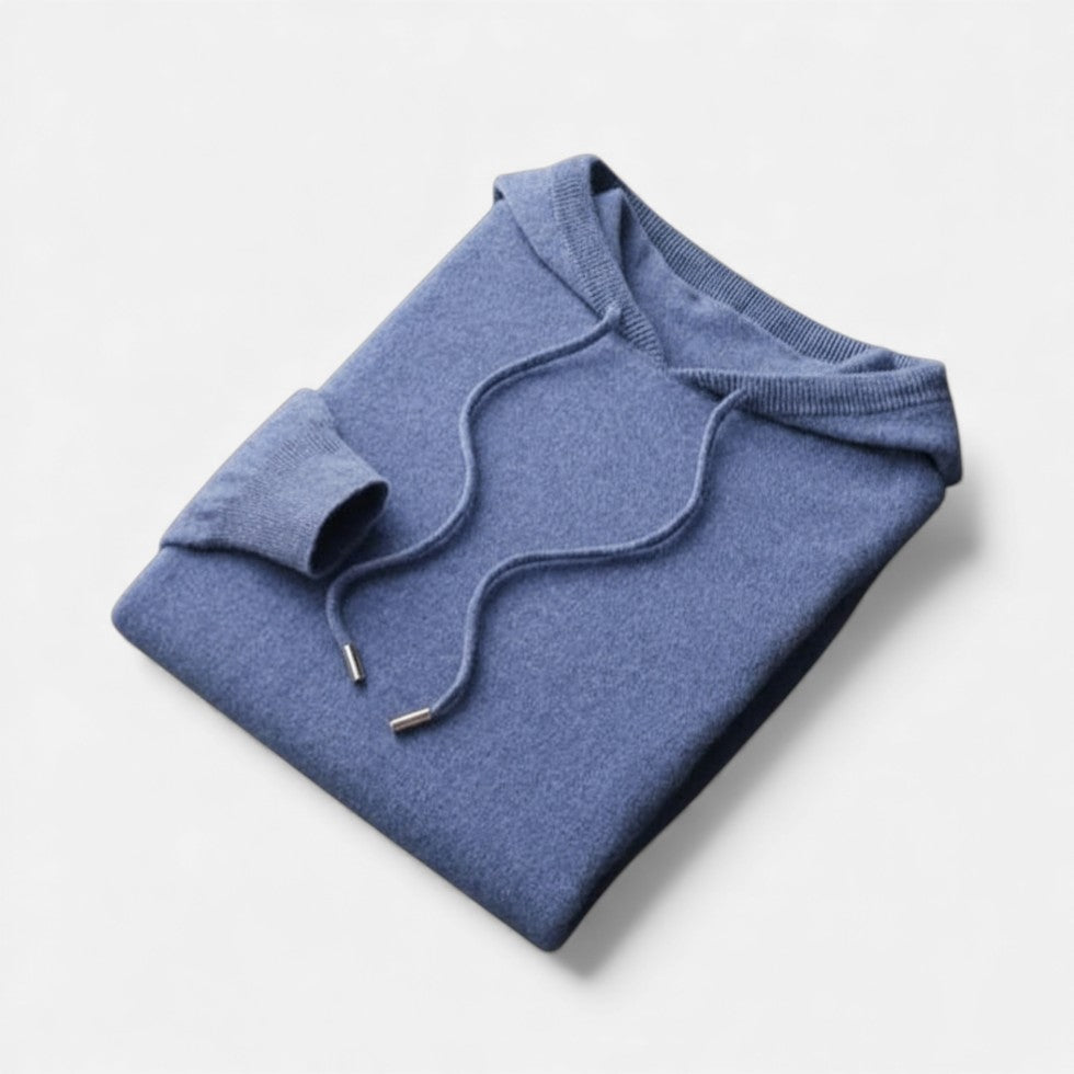 Women's Knit Hooded Sweater with Drawstring