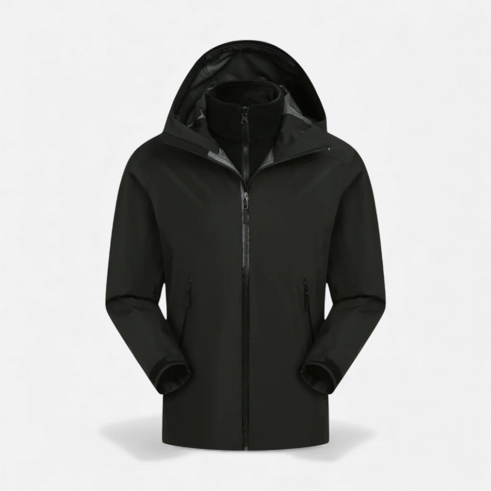 Unisex Hooded Water-Resistant Jacket with Zip Pockets