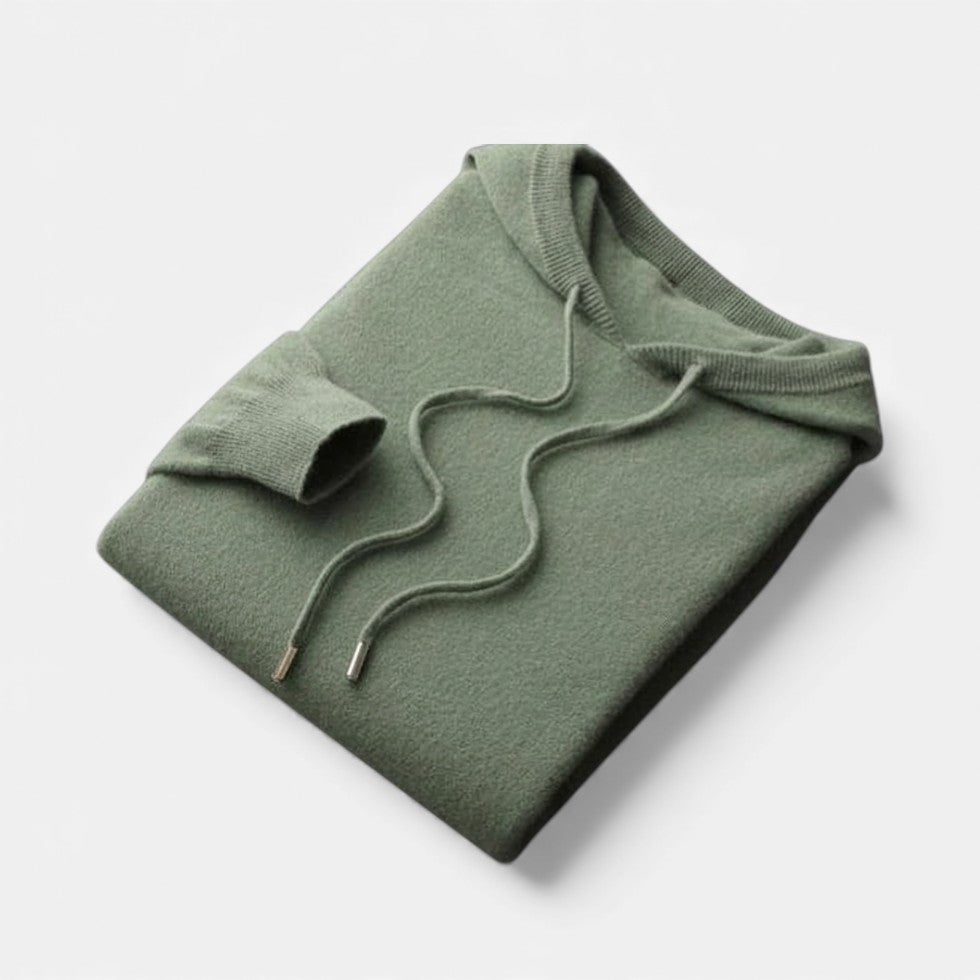 Women's Knit Hooded Sweater with Drawstring