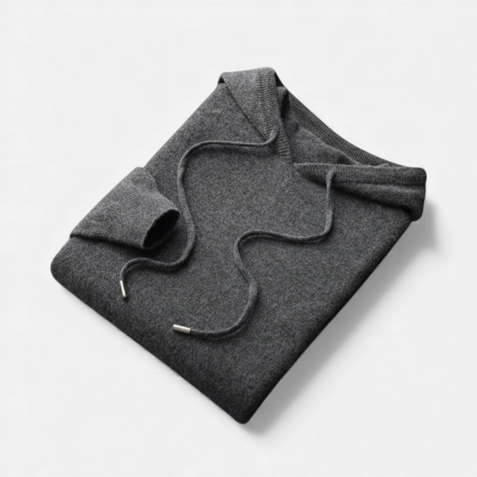 Women's Knit Hooded Sweater with Drawstring