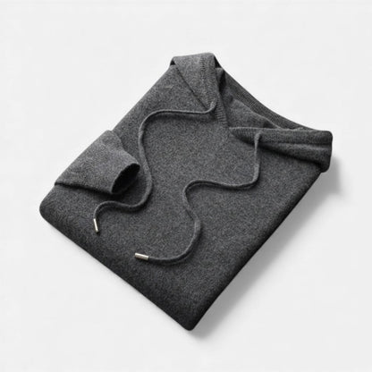 Women's Knit Hooded Sweater with Drawstring