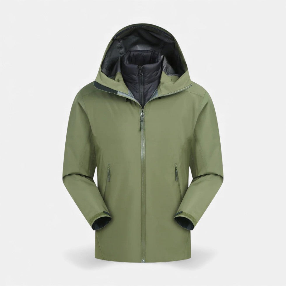 Unisex Hooded Water-Resistant Jacket with Zip Pockets