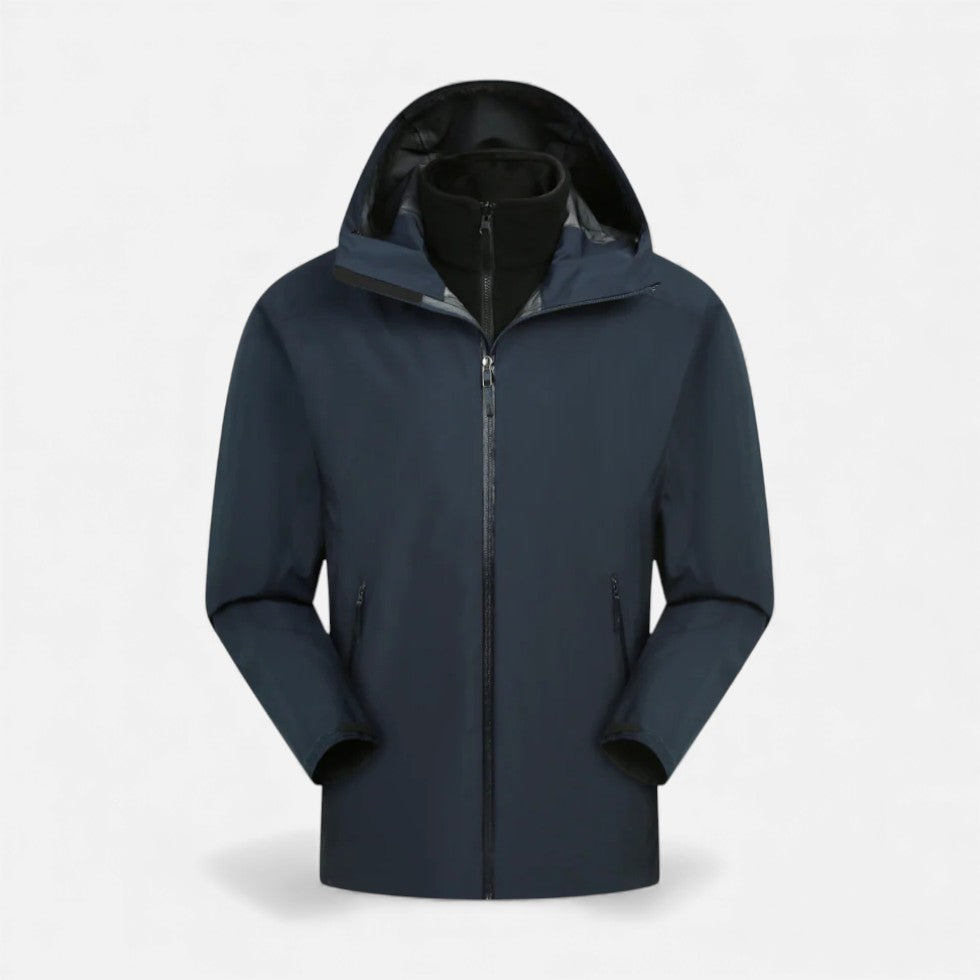 Unisex Hooded Water-Resistant Jacket with Zip Pockets
