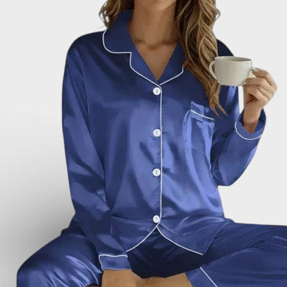 Women's Satin Long Sleeve Pajama Set