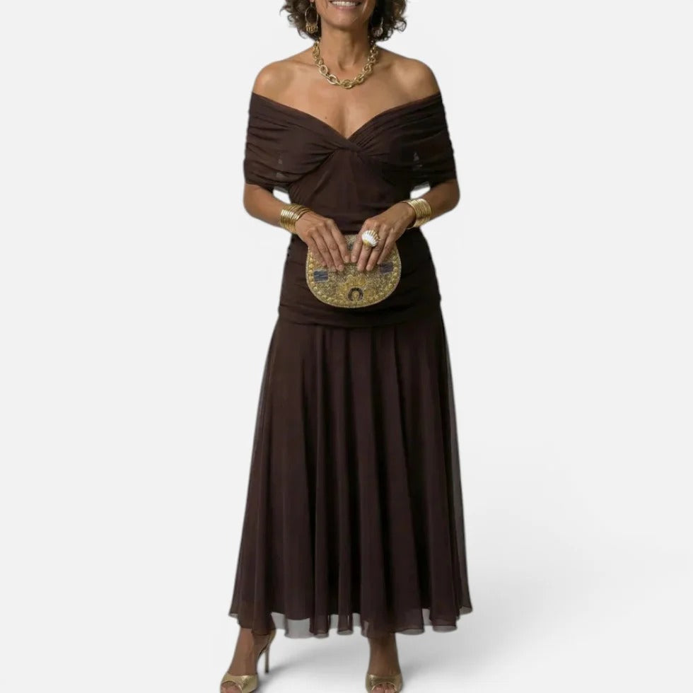 Women's Floral Wrap Midi Dress with V-Neck