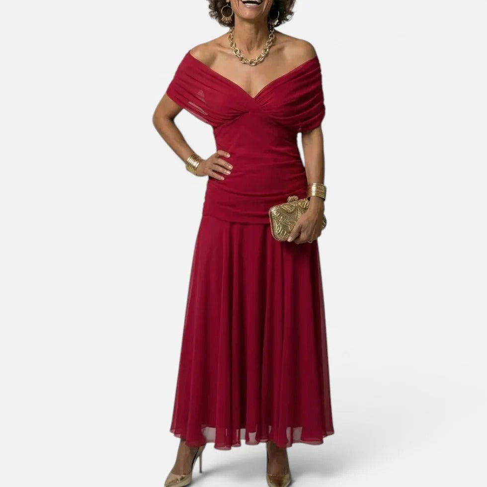 Women's Floral Wrap Midi Dress with V-Neck
