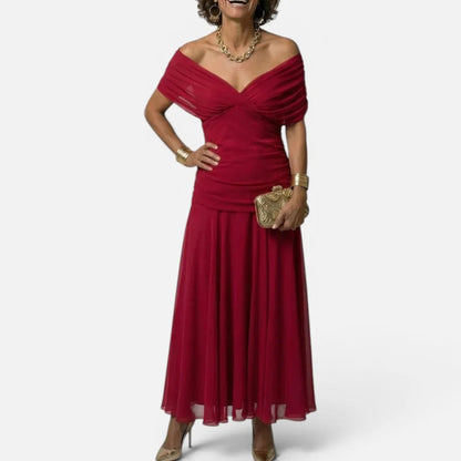 Women's Floral Wrap Midi Dress with V-Neck