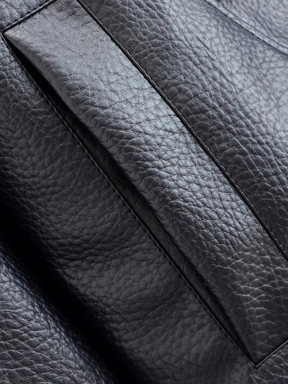 Women's Leather Jacket – Funnel Neck Asymmetric