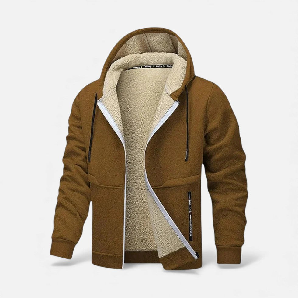 Men's Hooded Jacket – Fleece-Lined Zip-Up
